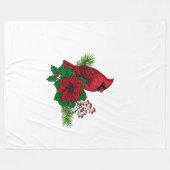 Rote Kardinäle zur Weihnachtsdekoration Fleecedecke (Vorderseite (Horizontal))