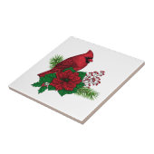 Rote Kardinäle zur Weihnachtsdekoration Fliese (Seite)