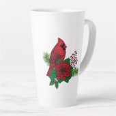 Rote Kardinäle zur Weihnachtsdekoration Milchtasse (Rechte Ecke)