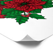 Rote Kardinäle zur Weihnachtsdekoration Poster (Ecke)