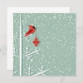 Rote Kardinals-Einladung Einladung (Vorne/Hinten)