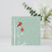 Rote Kardinals-Einladung Einladung (Stehend Vorderseite)