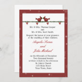 Rote Kardinals-Feiertags-Winter-Hochzeit Einladung (Vorne/Hinten)