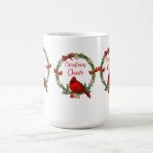 Rote Kardinals-und Beeren-Weihnachtsbeifall-Tasse Kaffeetasse (Mittel)