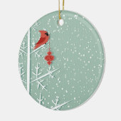 Rote Kardinals-Verzierung Keramikornament (Links)