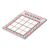 Rote Karierte 4x4-Sudoku-Grid-Vorlage Notizblock (Rotiert)