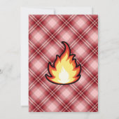 Rote Karierte Brandflut Einladung (Rückseite)