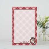 Rote karierte Bulldogge Briefpapier (Stehend Vorderseite)