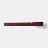 Rote Karierte Elche Silhouette Satinband (Vorderseite)
