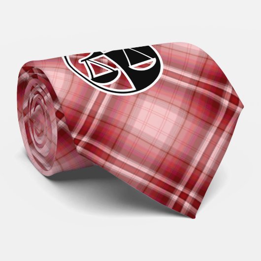 Rote Karierte Justizskala Krawatte (Gerollt)