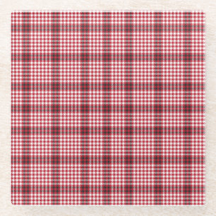 Rote Karierte karierte Karton-Textur Glasuntersetzer