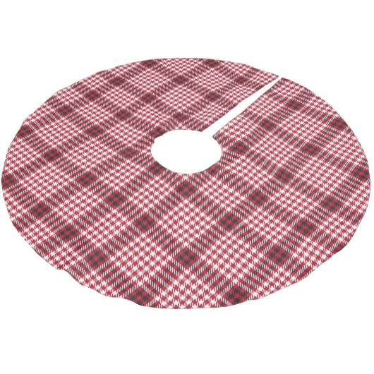 Rote Karierte karierte Karton-Textur Polyester Weihnachtsbaumdecke (Schrägansicht)