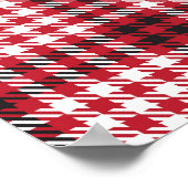 Rote Karierte karierte Karton-Textur Poster (Ecke)