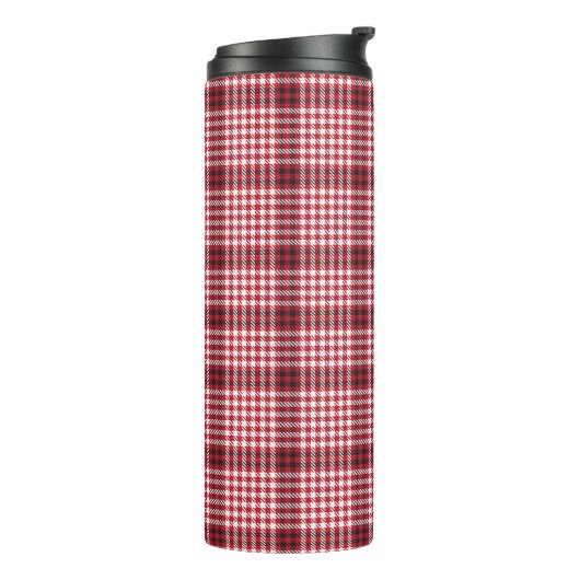 Rote Karierte karierte Karton-Textur Thermosbecher (Nach links gedreht)