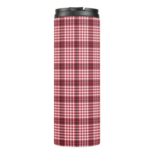 Rote Karierte karierte Karton-Textur Thermosbecher (Rückseite)
