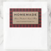 Rote Karierte Kraft Rechteckiger Aufkleber (Tasche)