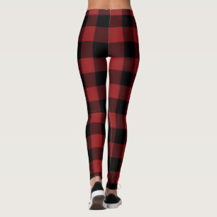 Rote Karierte Leggings