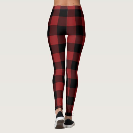 Rote Karierte Leggings (Rückseite)