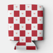 Rote karierte Liebe kann kühler werden Dosenkühler (Rückseite)