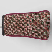 Rote, karierte Quadrate, die dem seltsamen Mosaik Golf Headcover (Vorderseite)