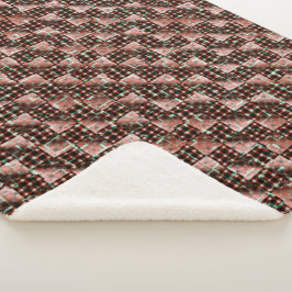 Rote, karierte Quadrate, die dem seltsamen Mosaik  Sherpadecke