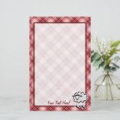 Rote karierte Schafe Briefpapier (Stehend Vorderseite)