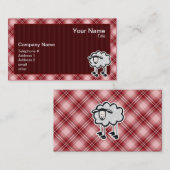 Rote karierte Schafe Visitenkarte (Vorne/Hinten)
