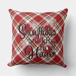 Rote Karierte Schneeflocken Kisses Heaven Pillow Kissen