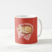 Rote Karierte Streifen Decke Orange Katze Kaffeetasse (VorderseiteRechts)