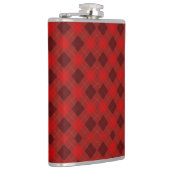 Rote karierte Taschenflasche mit Metalldeckel Flachmann (Rechts)