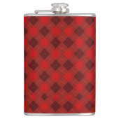 Rote karierte Taschenflasche mit Metalldeckel Flachmann (Vorderseite)