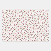 Rote Karierte und Erdbeeren Geschenkpapier Set (Vorderseite 3)