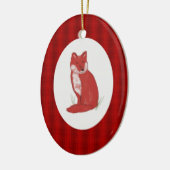Rote karierte und keramik ornament (Links)