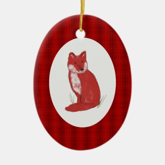 Rote karierte und keramik ornament (Vorne)