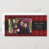 Rote Karierte Urlaubskarte Feiertagskarte (Vorne/Hinten)