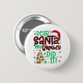Rote Karierte Weihnachtsmannmütze Matching Liebe W Button (Vorne & Hinten)