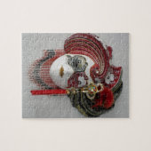 Rote Karnevalmaske, Mardi Gras, Venedig, Frau Puzzle (Horizontal)