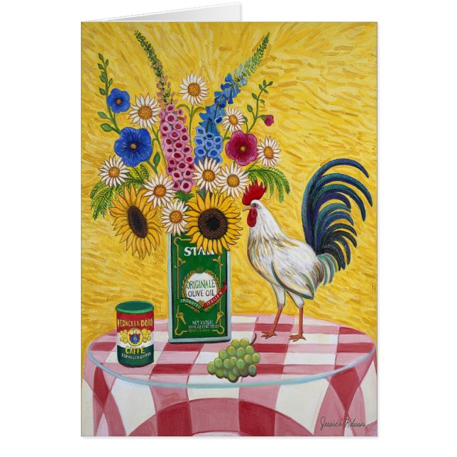 Rote Karo-Hahn-Karte (Vorne)