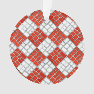 ROTE KARO MOSAIC Acrylkronenverzierung Ornament