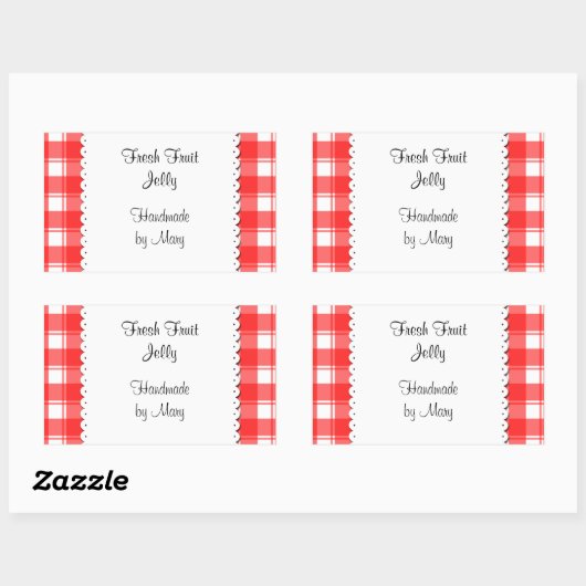 Rote Karos Weiße, kundenspezifische Aufkleber (Blatt)