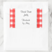 Rote Karos Weiße, kundenspezifische Aufkleber (Tasche)