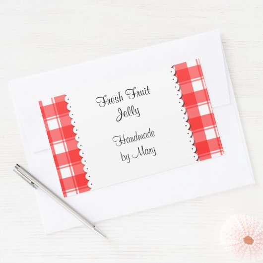 Rote Karos Weiße, kundenspezifische Aufkleber (Umschlag)