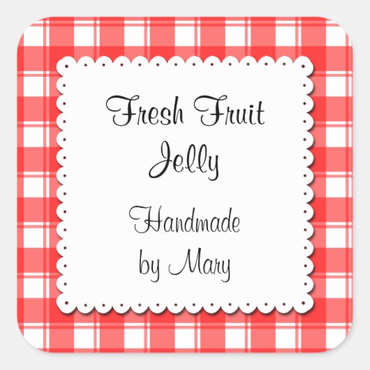 Rote Karos Weiße, kundenspezifische Aufkleber (Vorderseite)