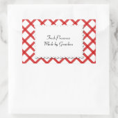 Rote Karos Weißkleber Rechteckiger Aufkleber (Tasche)