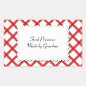 Rote Karos Weißkleber Rechteckiger Aufkleber (Vorderseite)