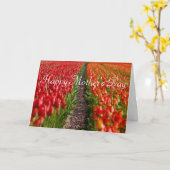 Rote Karte der Tulpe-Feld-Mutter Tages (Gelbe Blume)