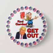 Rote Karte Knopf Button (Vorderseite)