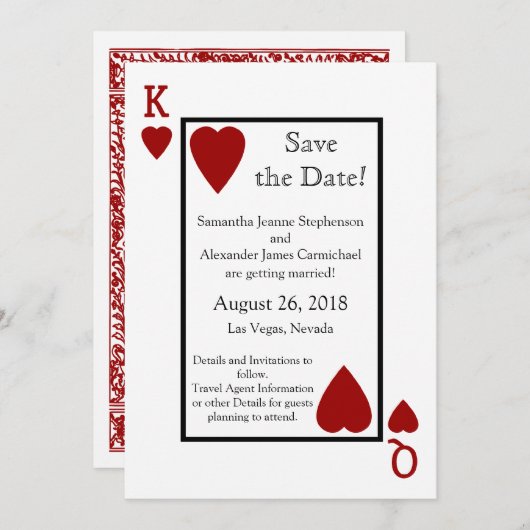 Rote Karte Save the Date (Vorne/Hinten)