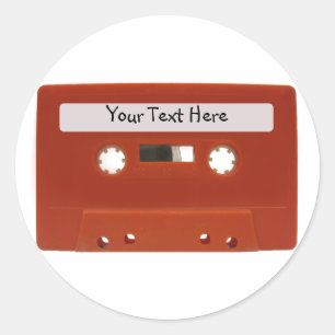 Rote Kassette Tonband Customizable Aufkleber