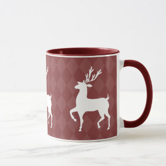 Rote kastanienbraune Ren-WeihnachtsTasse Tasse